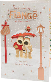 Boofles stood in the snow with an umbella-Fiance (300)
